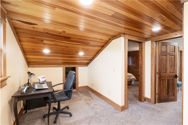 Home Office, Interior, Recessed Lighting, Wooden Ceilings