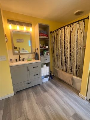 Bathroom, Interior, Wood Texture Flooring