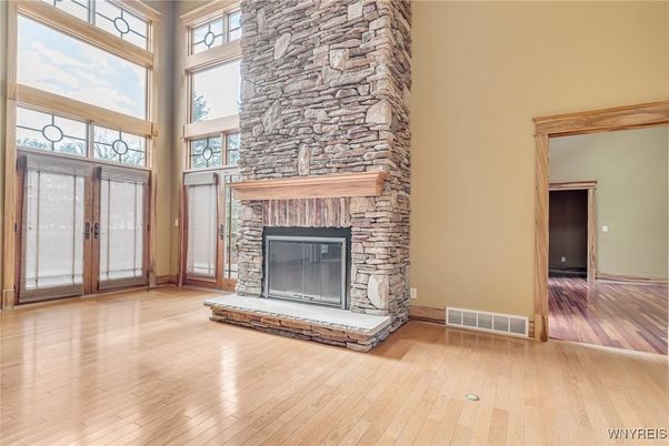 Fireplace, Interior, Wood Texture Flooring