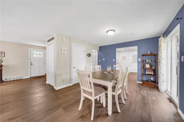 Dining room, Interior, Wood Texture Flooring