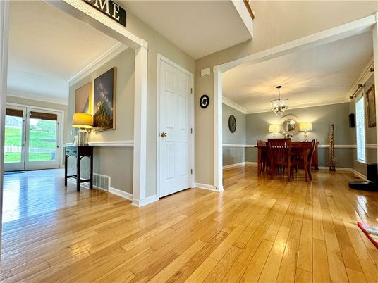 Chandelier, Dining room, Interior, Wood Texture Flooring