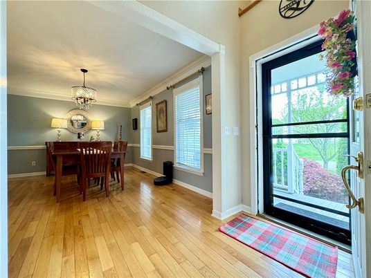 Chandelier, Dining room, Interior, Wood Texture Flooring