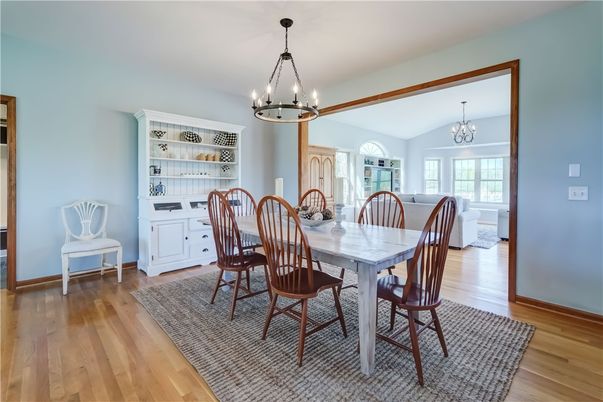 Chandelier, Dining room, Interior, Wood Texture Flooring