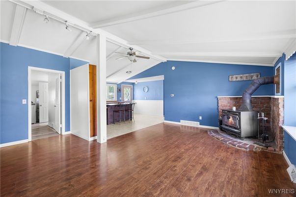Empty room, Fireplace, Interior, Wood Texture Flooring