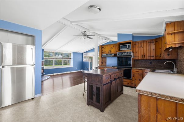 Interior, Kitchen, Wood Texture Flooring