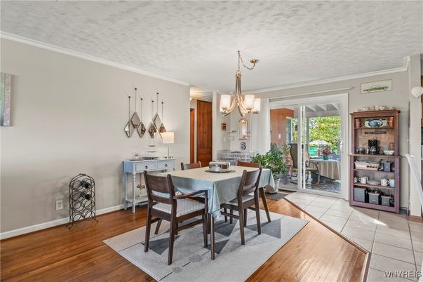 Chandelier, Dining room, Interior, Wood Texture Flooring