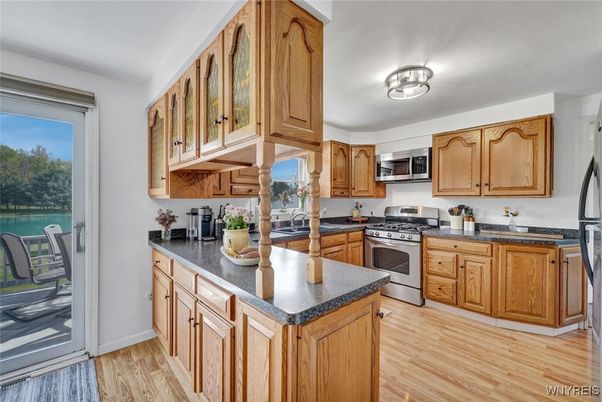 Interior, Kitchen, Stainless Steel Appliances, Wood Texture Flooring