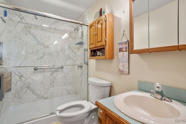 Bathroom, Glass Shower, Interior, Marble Walls