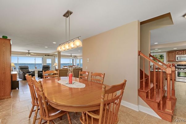 Dining room, Interior, Kitchen, Living room, Pendant Lights, Recessed Lighting, Stainless Steel Appliances, Water
