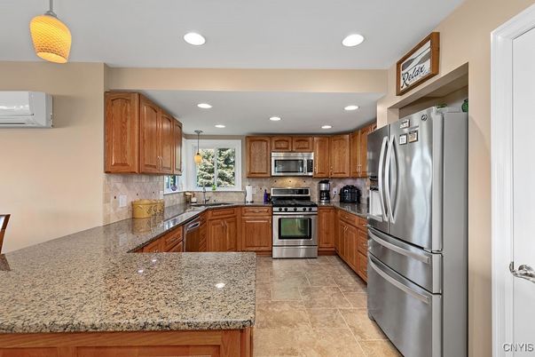 Interior, Kitchen, Pendant Lights, Recessed Lighting, Stainless Steel Appliances