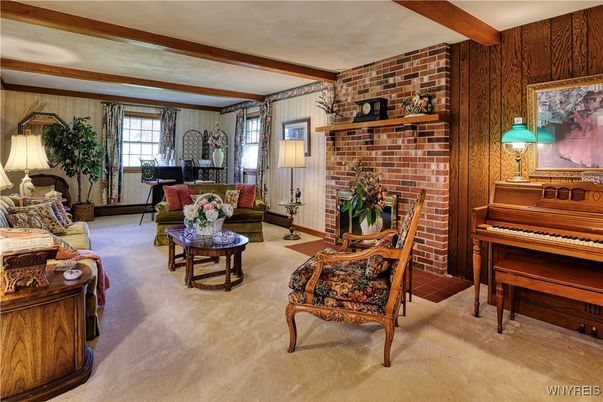 Interior, Living room, Piano, Stone Walls, Wooden Beams