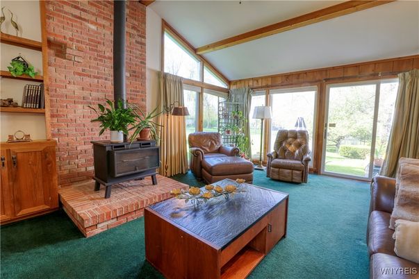 Interior, Living room, Stone Walls, Wooden Beams