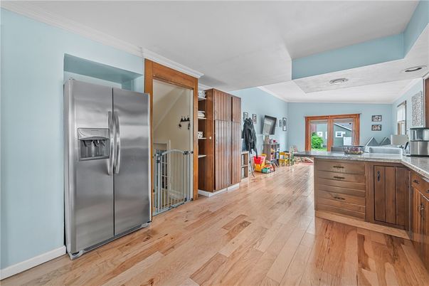 Interior, Kitchen, Stainless Steel Appliances, Wood Texture Flooring