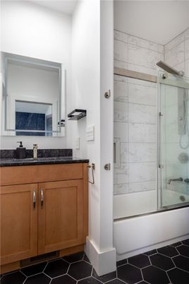 Bathroom, Glass Shower, Interior, Marble Walls