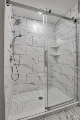 Bathroom, Glass Shower, Interior, Marble Walls