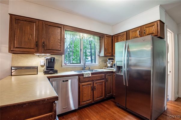 Interior, Kitchen, Stainless Steel Appliances, Wood Texture Flooring