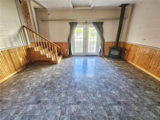 Empty room, Fireplace, Interior, Wooden Walls
