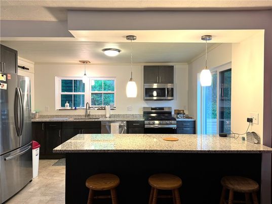Interior, Kitchen, Pendant Lights, Stainless Steel Appliances