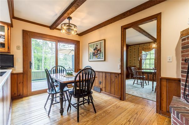 Dining room, Interior, Wooden Beams, Wood Texture Flooring