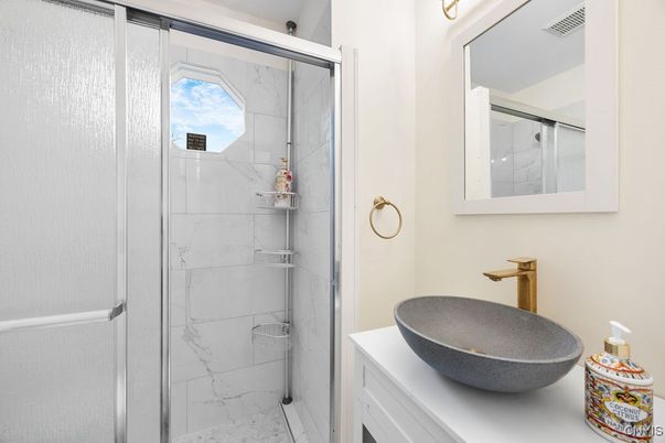 Bathroom, Glass Shower, Interior, Marble Walls