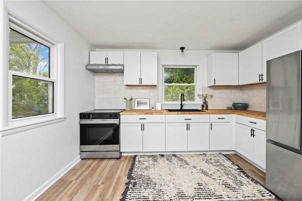Interior, Kitchen, Wood Texture Flooring