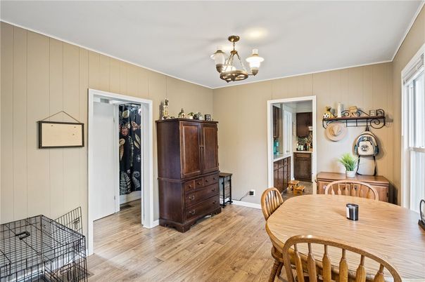 Chandelier, Dining room, Interior, Wood Texture Flooring