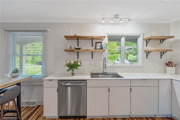 Interior, Kitchen, Stainless Steel Appliances, Wood Texture Flooring