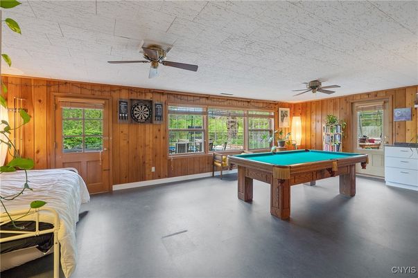 Billiard Table, Game Room, Interior, Wooden Walls