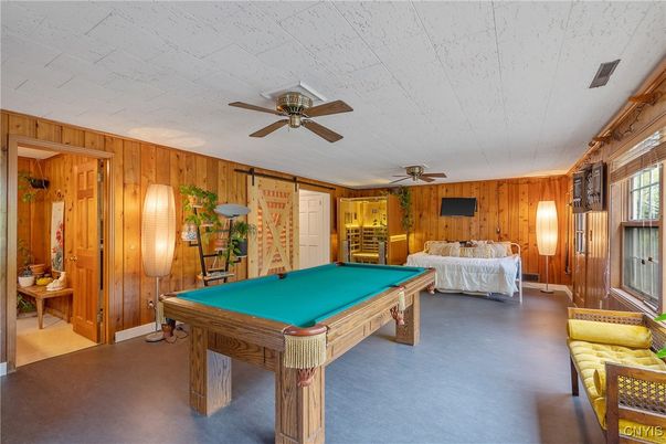 Billiard Table, Game Room, Interior, Wooden Walls