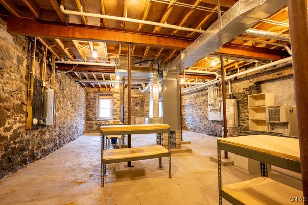 Interior, Stone Walls, Wooden Beams