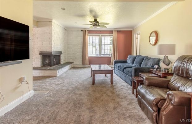 Fireplace, Interior, Living room, Stone Walls