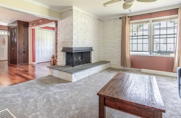 Fireplace, Interior, Stone Walls, Wood Texture Flooring
