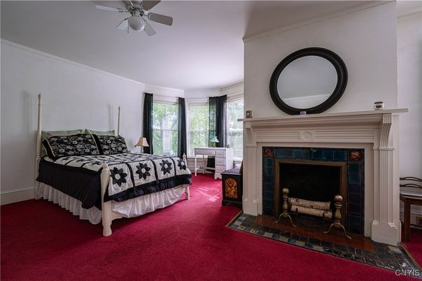 Bedroom, Fireplace, Interior
