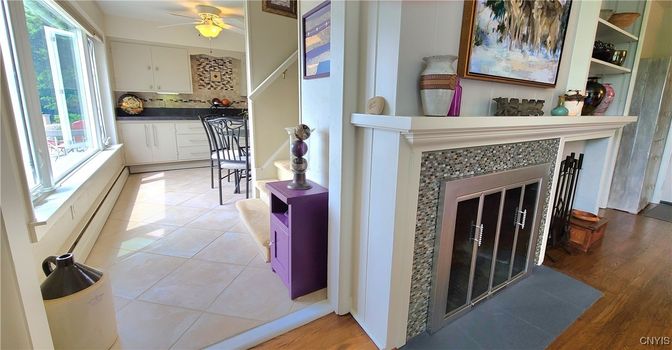 Fireplace, Interior, Wood Texture Flooring