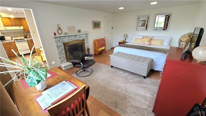 Bedroom, Fireplace, Interior, Recessed Lighting