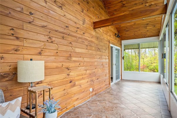 Empty room, Interior, Stone Walls, Wooden Beams, Wooden Ceilings, Wooden Walls