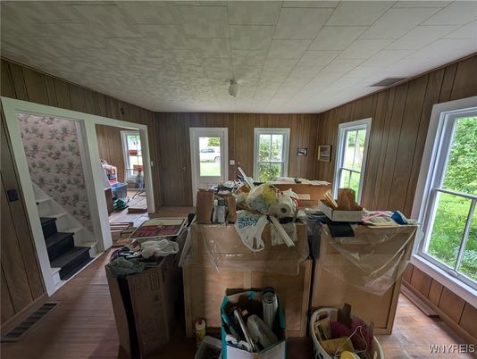 Dining room, Interior, Wood Texture Flooring, Wooden Walls