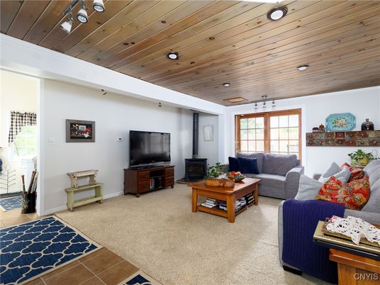 Interior, Living room, Recessed Lighting, Wooden Ceilings