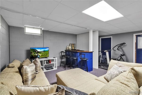 Fitness Equipment, Interior, Living room, Stone Walls