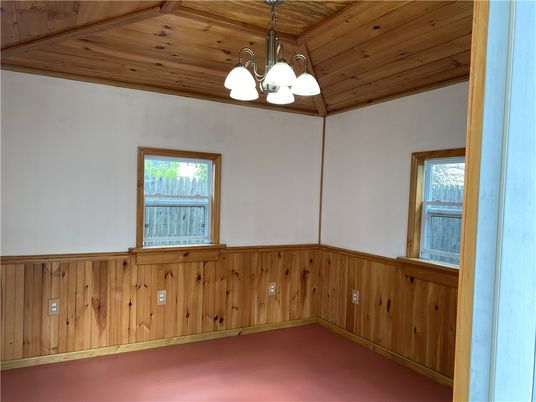 Empty room, Interior, Pendant Lights, Wooden Ceilings, Wooden Walls