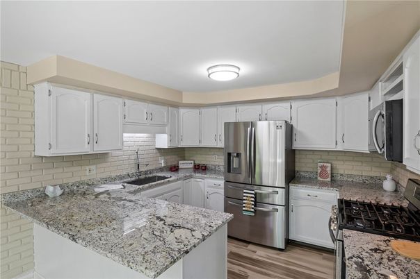 Interior, Kitchen, Stainless Steel Appliances, Wood Texture Flooring