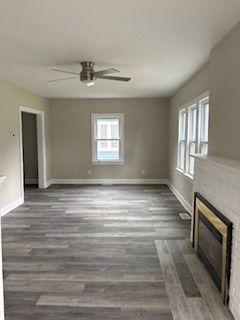 Empty room, Fireplace, Interior, Wood Texture Flooring