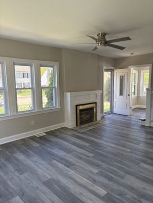 Empty room, Fireplace, Interior, Wood Texture Flooring