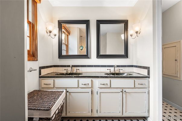 Bathroom, Dual Sink Vanities, Interior, Tile Countertops
