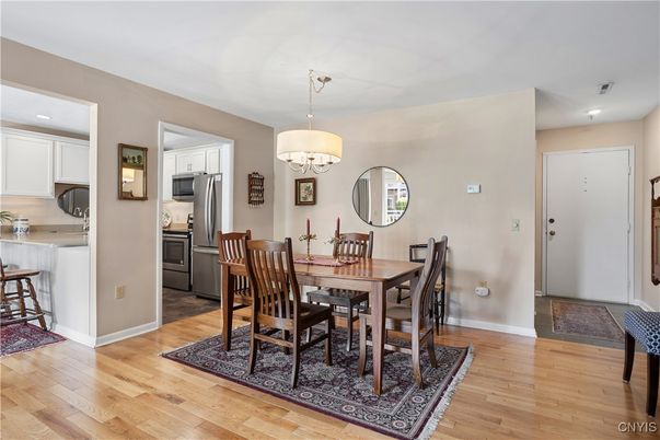 Chandelier, Dining room, Interior, Kitchen, Recessed Lighting, Wood Texture Flooring
