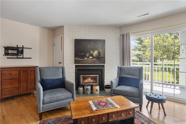Fireplace, Interior, Living room, Stone Walls, Wood Texture Flooring