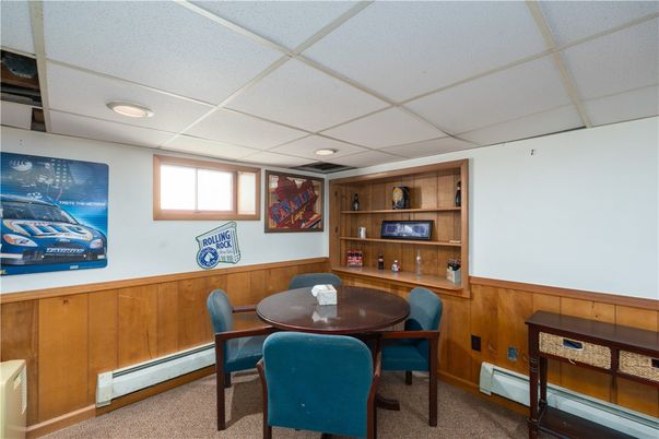 Dining room, Interior, Recessed Lighting, Wooden Walls