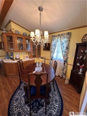 Chandelier, Dining room, Interior, Wood Texture Flooring