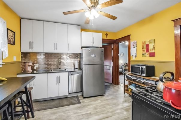Interior, Kitchen, Wood Texture Flooring