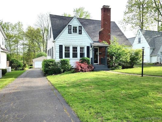 Backyard, Detached Garage, Exterior, Facade, Brick Facade, Cape Cod